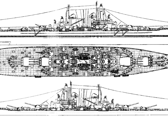 Корабль USS BB-67 Montana [Stillborn Battleship] - чертежи, габариты, рисунки
